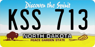 ND license plate KSS713