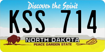 ND license plate KSS714