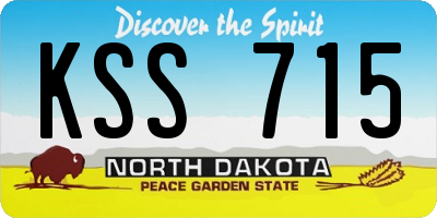 ND license plate KSS715