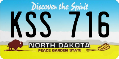 ND license plate KSS716