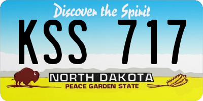 ND license plate KSS717