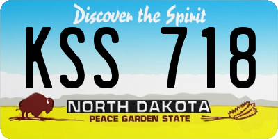ND license plate KSS718