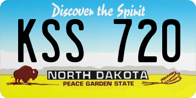 ND license plate KSS720