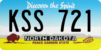 ND license plate KSS721