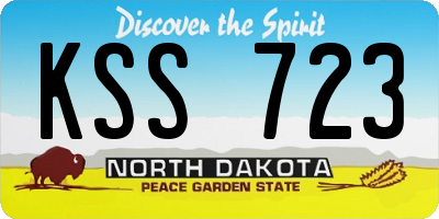 ND license plate KSS723