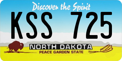 ND license plate KSS725