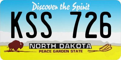 ND license plate KSS726