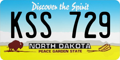 ND license plate KSS729