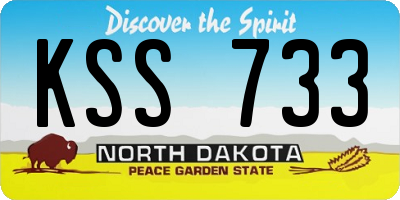 ND license plate KSS733