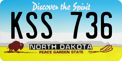 ND license plate KSS736