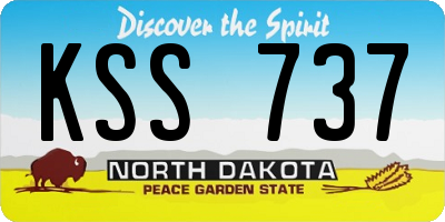 ND license plate KSS737