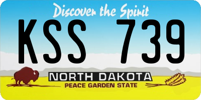 ND license plate KSS739