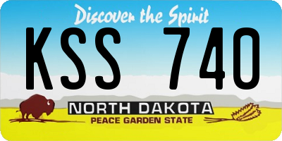 ND license plate KSS740