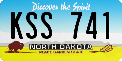 ND license plate KSS741