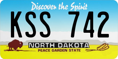 ND license plate KSS742
