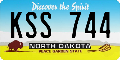 ND license plate KSS744