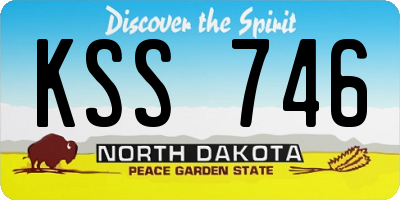 ND license plate KSS746