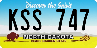 ND license plate KSS747