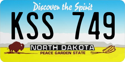 ND license plate KSS749