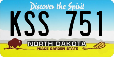 ND license plate KSS751