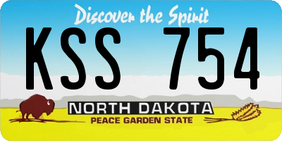 ND license plate KSS754