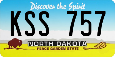 ND license plate KSS757
