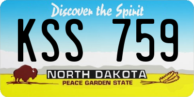 ND license plate KSS759