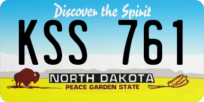 ND license plate KSS761