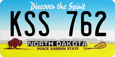 ND license plate KSS762
