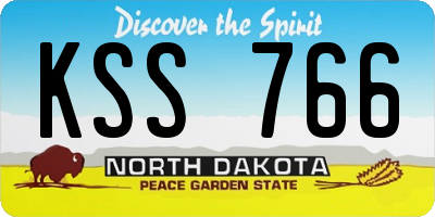 ND license plate KSS766