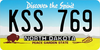ND license plate KSS769
