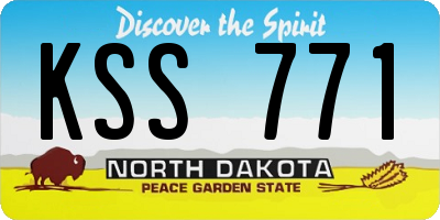 ND license plate KSS771