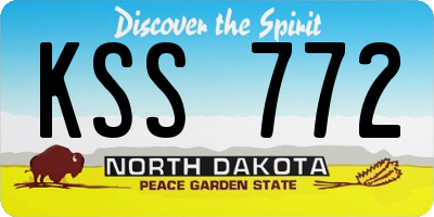ND license plate KSS772