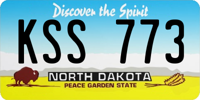 ND license plate KSS773