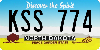 ND license plate KSS774
