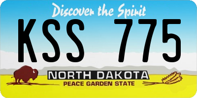ND license plate KSS775