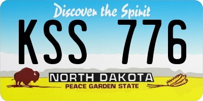 ND license plate KSS776
