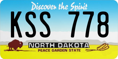 ND license plate KSS778