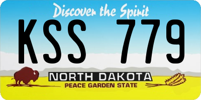ND license plate KSS779