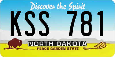 ND license plate KSS781