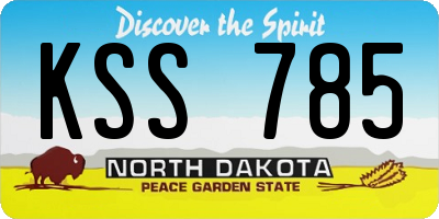 ND license plate KSS785
