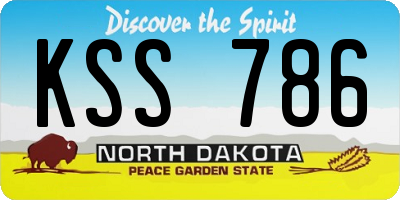 ND license plate KSS786