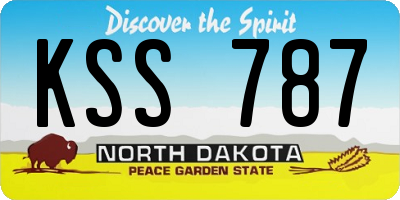 ND license plate KSS787