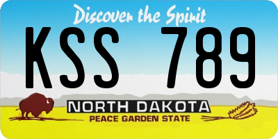 ND license plate KSS789
