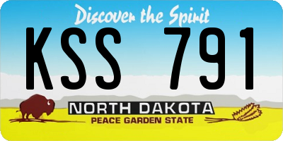 ND license plate KSS791