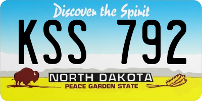 ND license plate KSS792