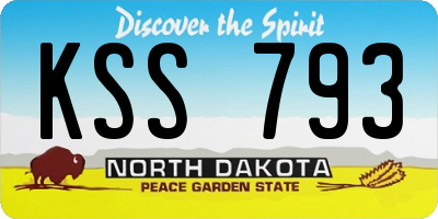 ND license plate KSS793