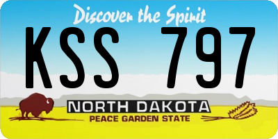 ND license plate KSS797