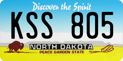 ND license plate KSS805