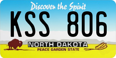 ND license plate KSS806